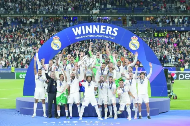 ريال مدريد ولقب دوري الأبطال الموسم الماضي بعد الفوز على ليفربول (غيتي)