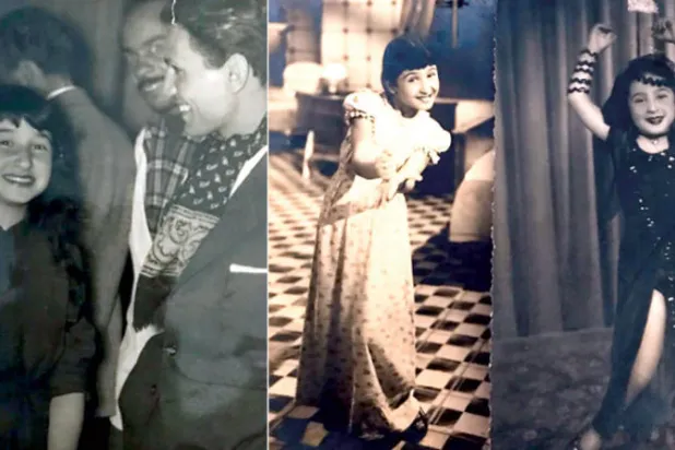 لبلبة التحقت بعالم الفن منذ صغرها (القاهرة السينمائي)  -  مع عبد الحليم في صغرها (القاهرة السينمائي)
