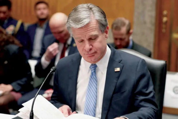 مدير مكتب التحقيقات الفيدرالي كريستوفر راي في مجلس الشيوخ