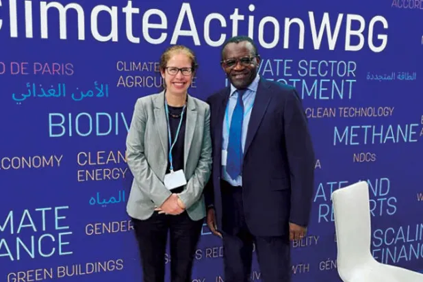 مسؤولا البنك الدولي نومبا أوم ومارينا ويس (الشرق الأوسط)