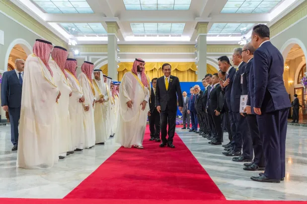 الأمير محمد بن سلمان ولي العهد السعودي وبرايوت تشان أوتشا رئيس وزراء تايلند شهدا تبادل مذكرات تفاهم بين البلدين (واس)