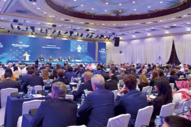 جانب من جلسات حوار المنامة المنعقد في البحرين أمس (الشرق الأوسط)