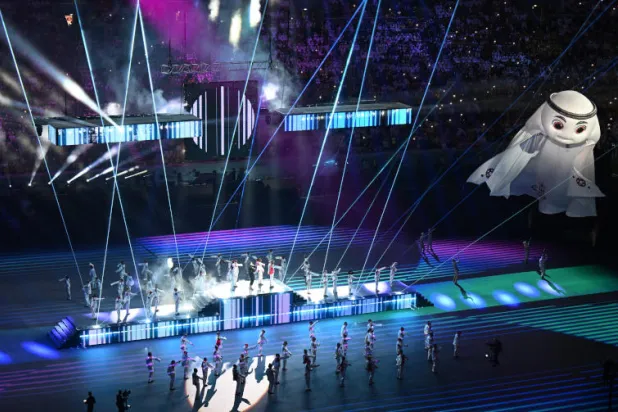 جانب من افتتاح نهائيات كأس العالم في قطر (أ.ف.ب)