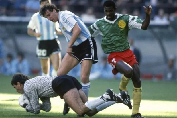 الكاميرون فجرت أكبر مفاجأت مونديال 1990 بالفوز على الأرجنتين في الافتتاح (غيتي)