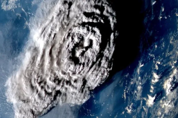 مشهد من بركان هونغا تونغا هونغا هاباي (أرشيفية - رويترز)