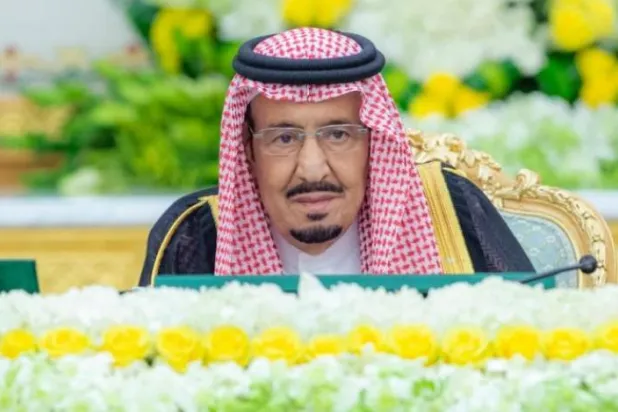 King Salman bin Abdulaziz chairing the Saudi Cabinet session on Tuesday (SPA)