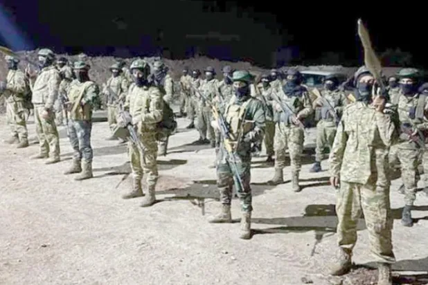 نیروهای «تیپ سمرقند» طرفدار آنکارا روز چهارشنبه در عفرین (AFP)
