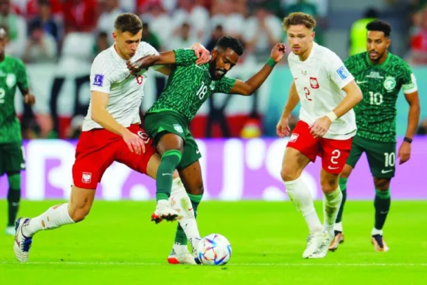 المنتخب السعودي خسر بسبب إهدار الفرص أمام المرمى البولندي (أ.ف.ب)