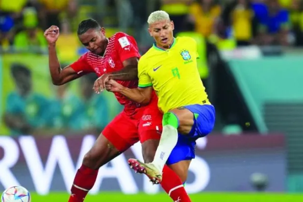 من المواجهة التي جمعت البرازيل وسويسرا (أ.ب)