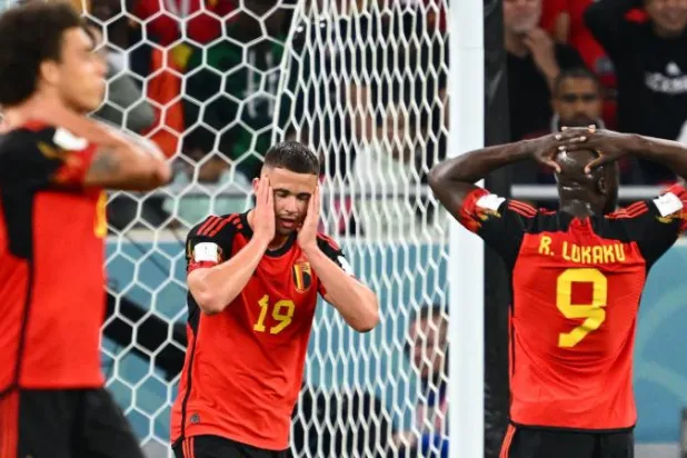 الحسرة بادية على لاعبي بلجيكا من الخروج المبكر موندياليا(أ.ف.ب)