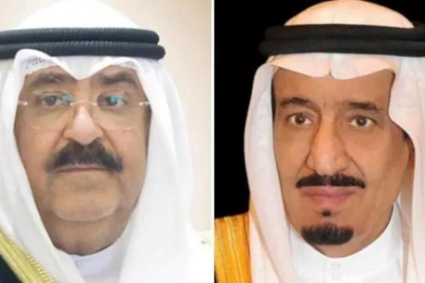 خادم الحرمين الشريفين الملك سلمان بن عبد العزيز (واس) - ولي العهد الكويتي الشيخ مشعل الأحمد (كونا)