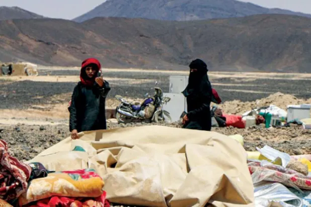 نازحون يمنيون في محافظة مأرب (أ.ف.ب)