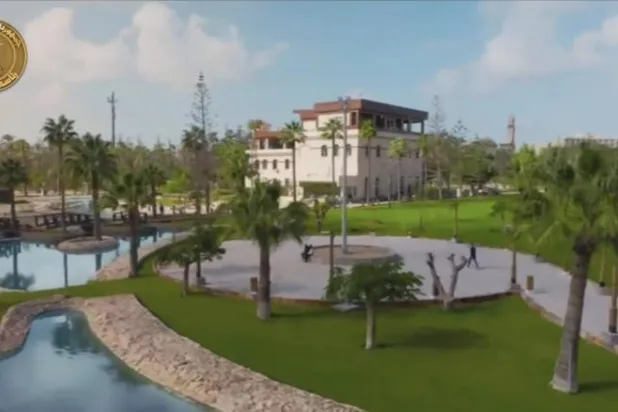 حدائق «المنتزه» التاريخية بعد التطوير (الصور من مقطع فيديو عُرض على صفحة الرئاسة المصرية)