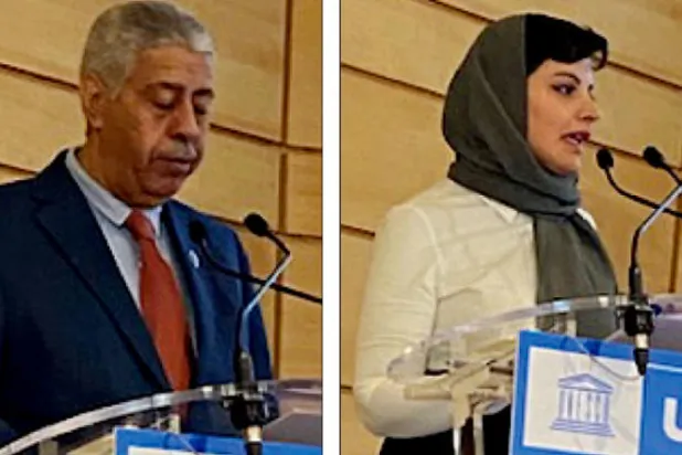 الأميرة هيفاء آل مقرن، مندوبة السعودية لدى اليونيسكو   -  صالح الخليفي، مدير عام مؤسسة الأمير سلطان الخيرية (الشرق الأوسط)