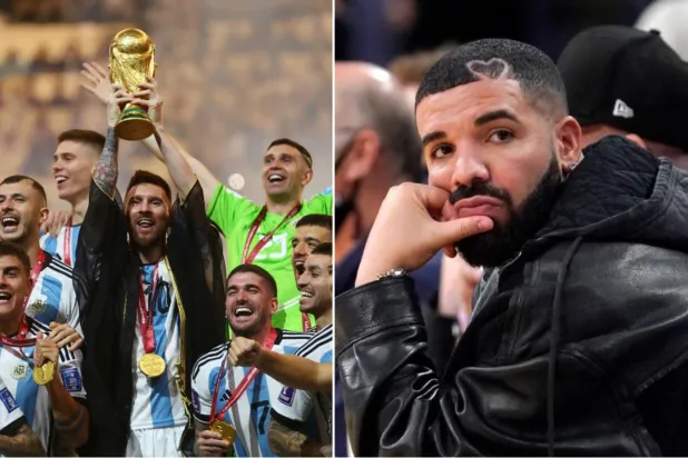 Arjantinli futbolcu Lionel Messi, takım arkadaşlarıyla Dünya Kupası'nı kaldırdı (Reuters / AP)

