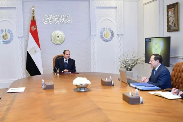 Egyptian President Sisi chairs a meeting in Cairo to discuss energy exploration plans in the Mediterranean. (Egyptian Presidency)  