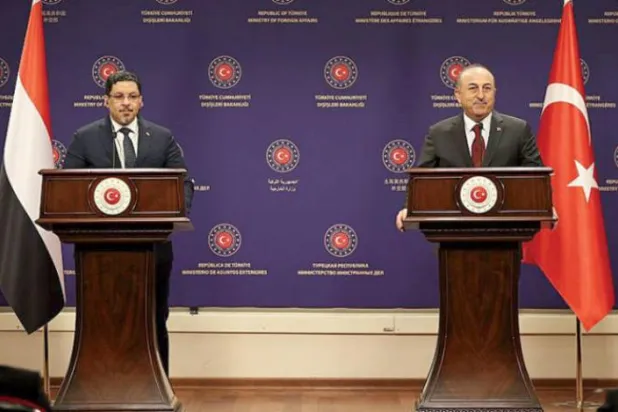 Yemen Dışişleri Bakanı Ahmed Avad bin Mubarek, dün Türk mevkidaşı ile Ankara’da (SABA)