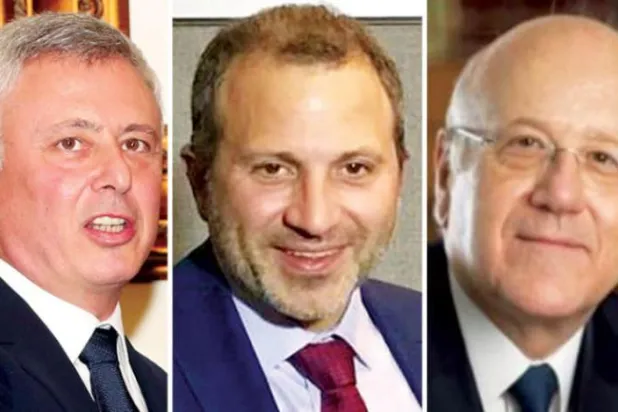 (Soldan sağa) Süleyman Franciyye, Cibran Basil ve Necib Mikati.