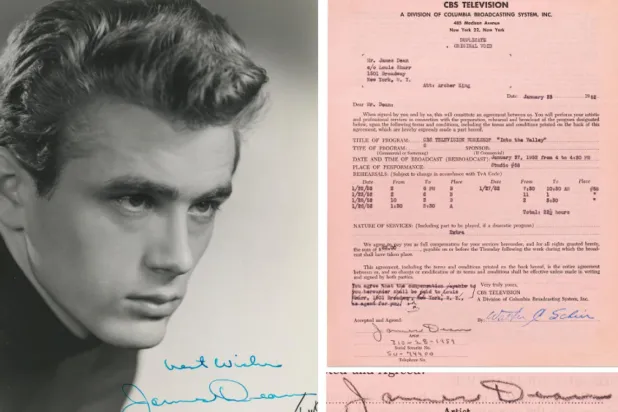 James Dean imzalı fotoğraf ve sözleşmeler 260 bin dolara satıldı