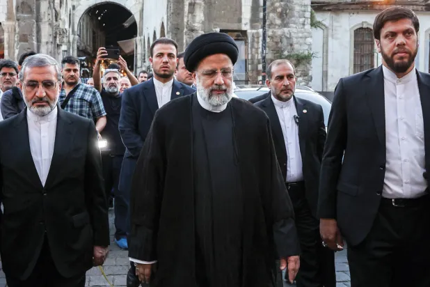 İran Cumhurbaşkanı Şam ziyareti sırasında (EPA)