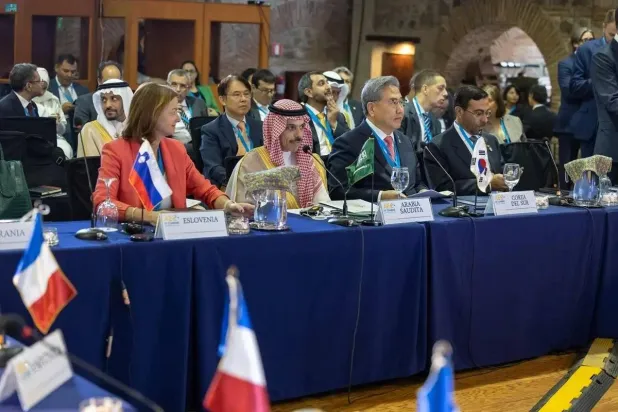 الأمير فيصل بن فرحان وزير الخارجية السعودي خلال مشاركته في اجتماع رابطة دول الكاريبي بغواتيمالا (واس)