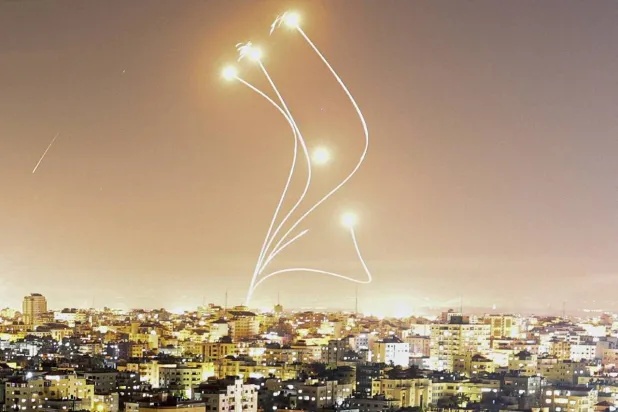 Israel's Iron Dome air defense system intercepts rockets launched from Gaza (AFP)