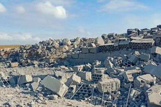A targeted water purification facility in Khirbet Al-Shaham Village, western Daraa countryside. (Asharq Al-Awsat) 