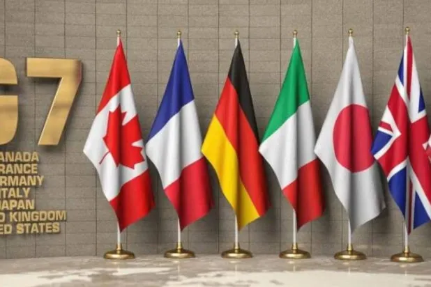سات بڑے صنعتی ممالک کے جھنڈوں کی تصویر (رائٹرز)