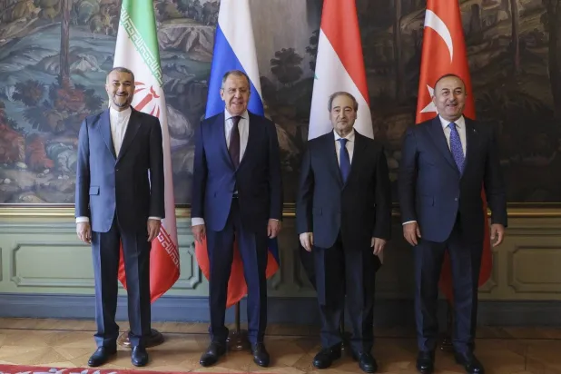 Moscow quartet meeting of the foreign ministers of Türkiye, Syria, Russia and Iran (EPA)