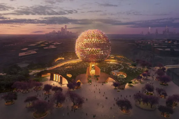 يتمتع مركز «عِلمي» بتصاميم عمرانية فريدة ومُستدامة ومستوحاة من بيئة وطبيعة السعودية (واس)