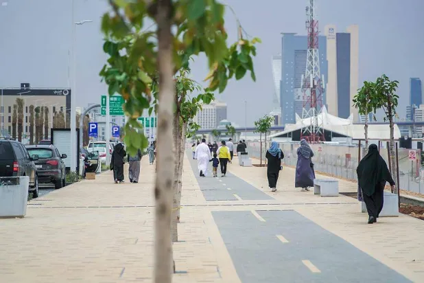 إحدى المناطق المخصصة لممارسة الرياضة في العاصمة السعودية (الشرق الأوسط)