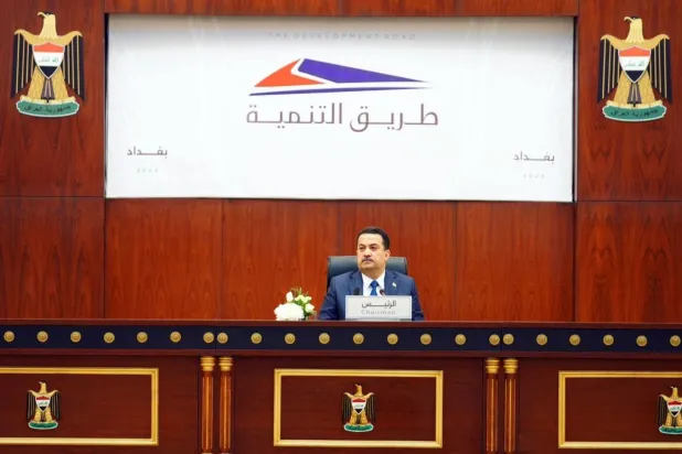 Başbakan Sudani, Bağdat'ta yapılan Kalkınma Yolu Projesi konferansının açılışında konuştu (Irak Başbakanlığı)