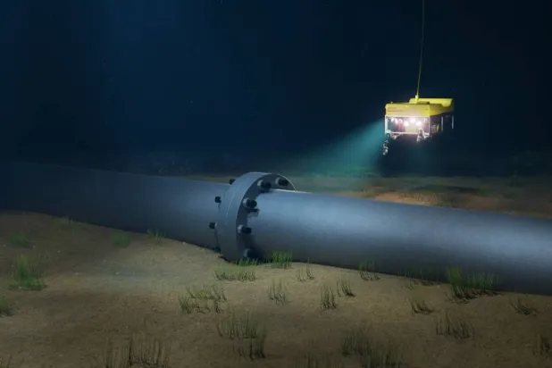 خط أنابيب تحت البحر لنقل الغاز (من موقع شركة نيوميد للطاقة)