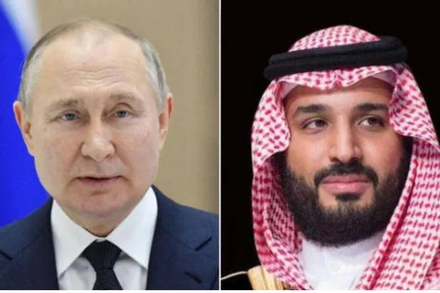 سعودی ولی عہد محمد بن سلمان اور روسی صدر ولادیمیر پوٹن (الشرق الاوسط)
