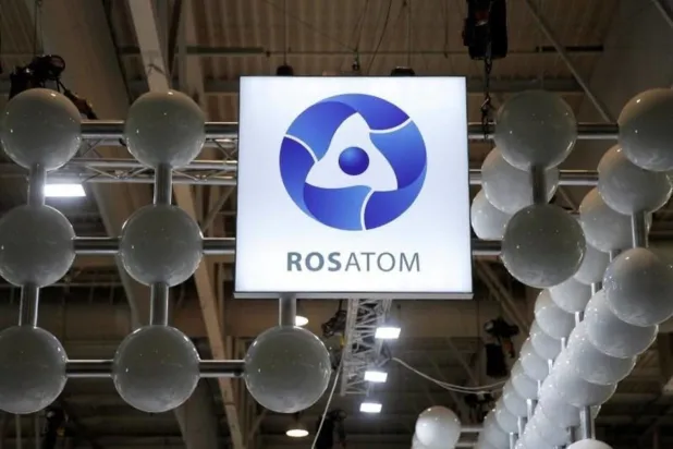 Rus devletine ait nükleer enerji şirketi Rosatom’un logosu (Reuters)