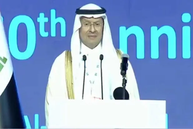 Suudi Arabistan Enerji Bakanı Prens Abdulaziz bin Selman, OPEC’in 63. kuruluş yıldönümü münasebetiyle Bağdat’ta düzenlenen törende (Şarku’l Avsat)