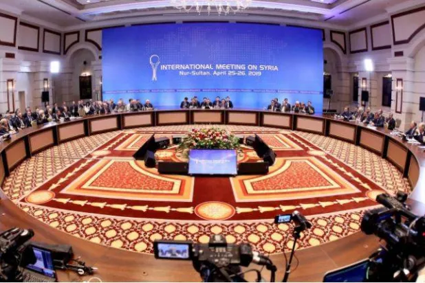 آستانہ میں ہونے والے مذاکرات کا منظر (رائٹرز)