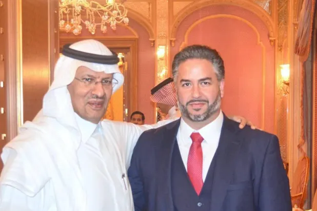 A photo posted by Salam on his Twitter account of him meeting with Saudi Energy Minister Prince Abdulaziz bin Salman on June 15, 2023. (Twitter) 