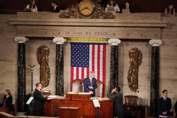 Speaker of the House Kevin McCarthy at a joint meeting of Congress in the Capitol last Thursday. (EPA)