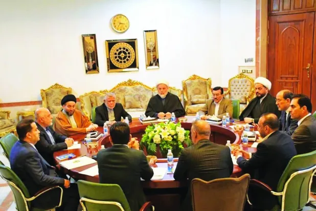 Koordinasyon Çerçevesi güçleri, Şubat ayında Başbakan Muhammed Şiya es-Sudani katılımıyla yapılan toplantılardan birinde (INA)