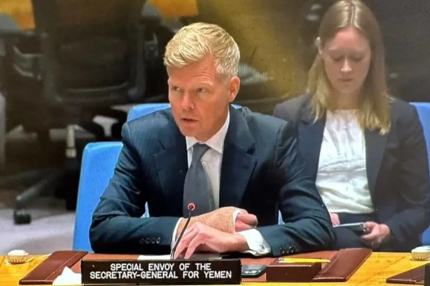 Birleşmiş Milletler (BM) Yemen Özel Temsilcisi Hans Grundberg, Birleşmiş Milletler Güvenlik Konseyi’ne brifing verdi. (BM)