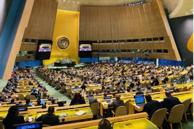 اقوام متحدہ کی جنرل اسمبلی کے پچھلے اجلاس کا منظر (ڈی بی اے)