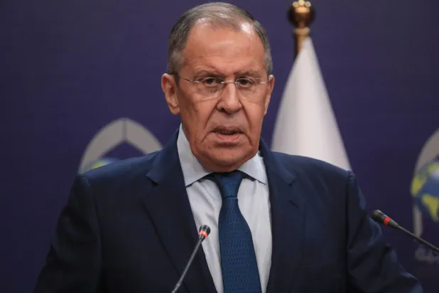 Rusya Dışişleri Bakanı Sergey Lavrov, 6 Şubat tarihinde Irak’ın başkenti Bağdat’ta düzenlediği basın toplantısında (DPA)