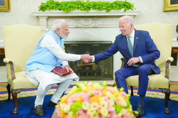بايدن ومودي في البيت الأبيض (أ.ب)