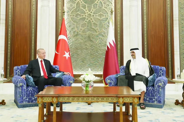دوحہ میں امیر قطر اور ترک صدر کی ملاقات (گیتی امیجز)