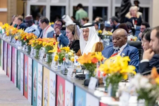 وزير الطاقة السعودي خلال اجتماع وزراء الطاقة لمجموعة العشرين في الهند (الشرق الأوسط)
