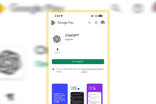 صورة لتطبيق ChatGPT من متجر تطبيقات GooglePlay