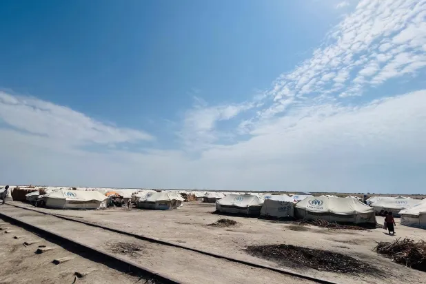 مخيم «أم صنقور» بالنيل الأبيض حيث يعيش عشرات الآلاف في ظروف حياتية قاسية (موقع «أطباء بلا حدود»)