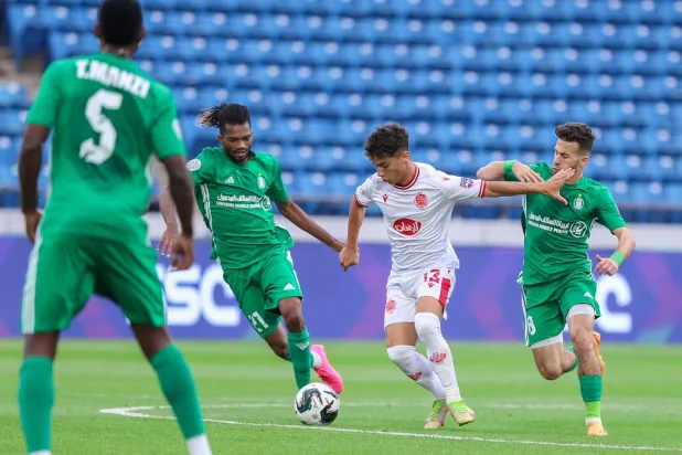 جانب من مباراة الوداد البيضاوي وأهلي طرابلس الليبي (الاتحاد العربي)