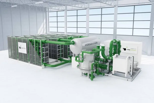 Electrolyzer to produce green hydrogen. (Getty) 